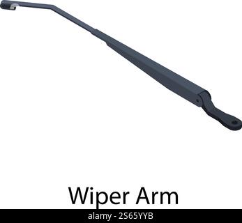 Wiper arm icon. Isometric of wiper arm vector icon for web design isolated on white background. Wiper arm icon, isometric style Stock Vector