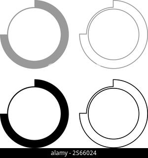 Techno Circle Modern Infographic Concept Abstract creative futuristic technology Graphic user interface icon outline set black grey color vector illustration flat style simple image. Techno Circle Modern Infographic Concept Abstract creative futuristic technology Graphic user interface icon outline set black grey color vector illustration flat style image Stock Vector