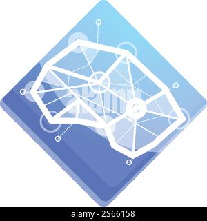 Cyborg neuromarketing icon. Cartoon of cyborg neuromarketing vector icon for web design isolated on white background. Cyborg neuromarketing icon, cartoon style Stock Vector