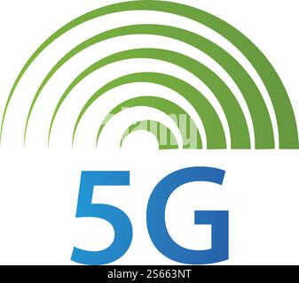 5G Icon vector flat design Stock Vector