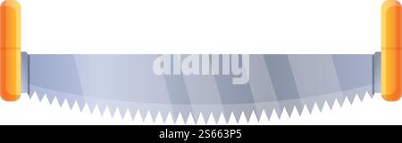 Double hand saw icon. Cartoon of double hand saw vector icon for web design isolated on white background. Double hand saw icon, cartoon style Stock Vector