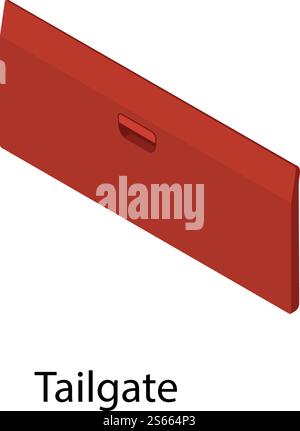 Tailgate icon. Isometric of tailgate vector icon for web design isolated on white background. Tailgate icon, isometric style Stock Vector