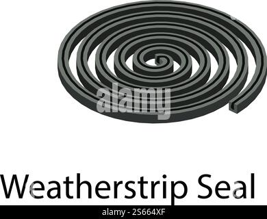 Weatherstrip seal icon. Isometric of weatherstrip seal vector icon for web design isolated on white background. Weatherstrip seal icon, isometric style Stock Vector