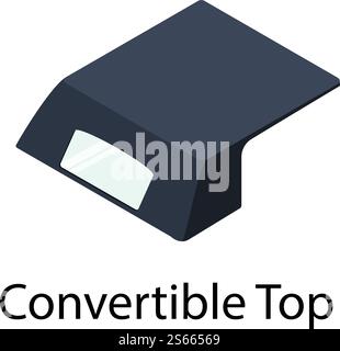 Convertible top icon. Isometric of convertible top vector icon for web design isolated on white background. Convertible top icon, isometric style Stock Vector
