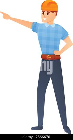 House contractor icon. Cartoon of house contractor vector icon for web design isolated on white background. House contractor icon, cartoon style Stock Vector