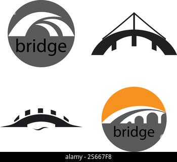 Bridge ilustration logo vector template Stock Vector