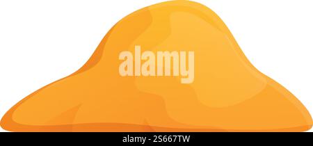 Pile sand construction icon. Cartoon of pile sand construction vector icon for web design isolated on white background. Pile sand construction icon, cartoon style Stock Vector