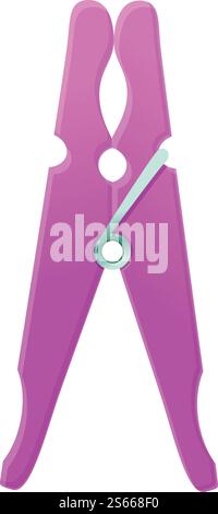 Pink clothes pin icon. Cartoon of pink clothes pin vector icon for web design isolated on white background. Pink clothes pin icon, cartoon style Stock Vector