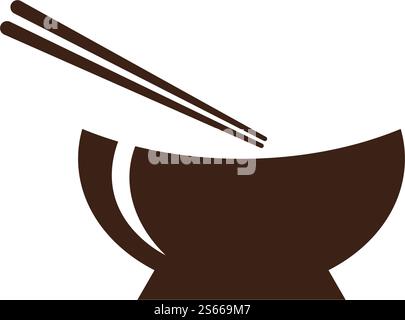 Noodle bowl logo  design vector ilustration template Stock Vector