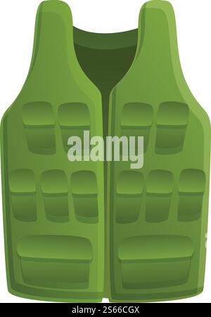 Fisherman vest icon. Cartoon of fisherman vest vector icon for web design isolated on white background. Fisherman vest icon, cartoon style Stock Vector