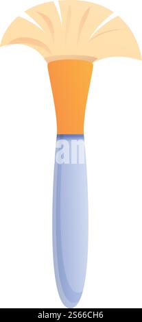 Stylist face brush icon. Cartoon of stylist face brush vector icon for web design isolated on white background. Stylist face brush icon, cartoon style Stock Vector