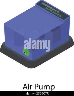 Aquarium air pump icon. Isometric of aquarium air pump vector icon for web design isolated on white background. Aquarium air pump icon, isometric style Stock Vector