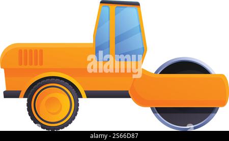 Cabin road roller icon. Cartoon of cabin road roller vector icon for web design isolated on white background. Cabin road roller icon, cartoon style Stock Vector