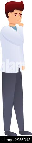 Chiropractor thinking icon. Cartoon of chiropractor thinking vector icon for web design isolated on white background. Chiropractor thinking icon, cartoon style Stock Vector