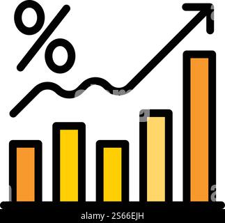 Graph chart finance icon. Outline graph chart finance vector icon for web design isolated on white background. Graph chart finance icon, outline style Stock Vector