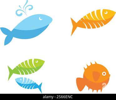 Fish Logo ilustration vector Template Stock Vector
