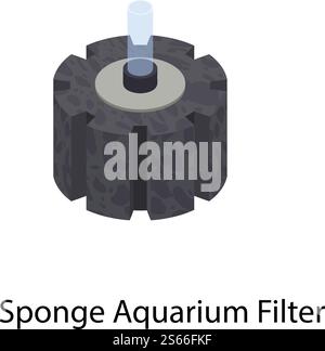 Sponge aquarium filter icon. Isometric of sponge aquarium filter vector icon for web design isolated on white background. Sponge aquarium filter icon, isometric style Stock Vector