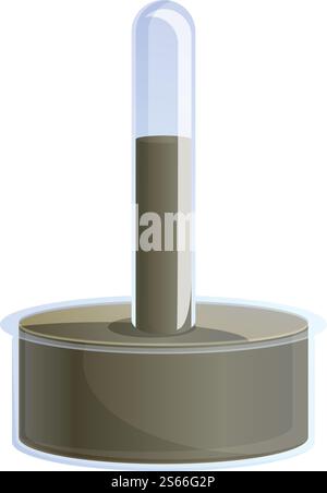 Barometer test tube icon. Cartoon of barometer test tube vector icon for web design isolated on white background. Barometer test tube icon, cartoon style Stock Vector