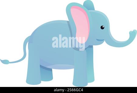 Wild elephant icon. Cartoon of wild elephant vector icon for web design isolated on white background. Wild elephant icon, cartoon style Stock Vector
