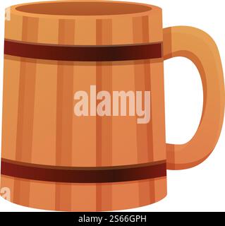Sauna wood mug icon. Cartoon of sauna wood mug vector icon for web design isolated on white background. Sauna wood mug icon, cartoon style Stock Vector