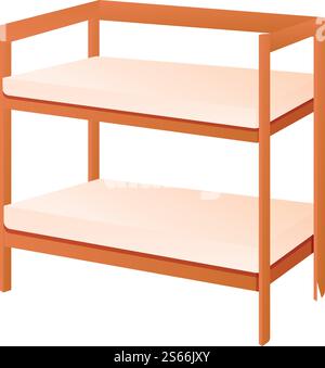 Rest bunk bed icon. Cartoon of rest bunk bed vector icon for web design isolated on white background. Rest bunk bed icon, cartoon style Stock Vector