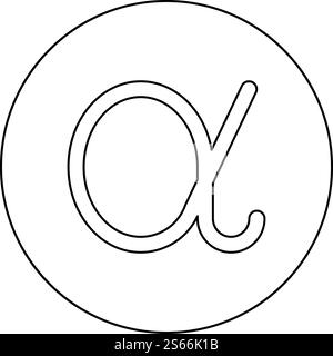 Alpha greek symbol small letter lowercase font icon outline set black ...