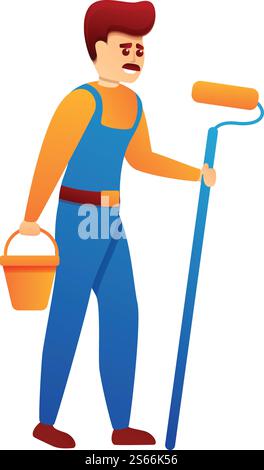 construction paint roll bucket and ladder vector design Stock Vector ...