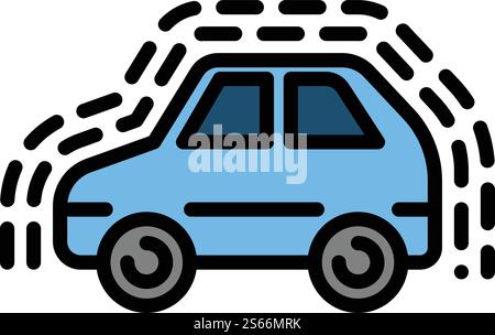 Driverless car icon. Outline driverless car vector icon for web design isolated on white background. Driverless car icon, outline style Stock Vector