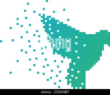 Pixel art Bird Logo Template vector illustration Stock Vector