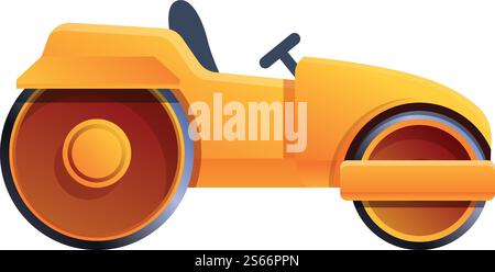 Heavy road roller icon. Cartoon of heavy road roller vector icon for web design isolated on white background. Heavy road roller icon, cartoon style Stock Vector