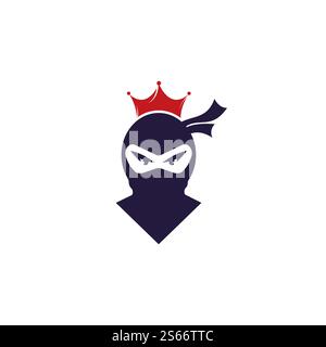 Ninja king vector logo design. Stock Vector