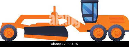 Truck grader machine icon. Cartoon of truck grader machine vector icon for web design isolated on white background. Truck grader machine icon, cartoon style Stock Vector