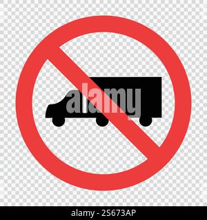 No Trucks Sign on transparent background,vector illustration Stock Vector