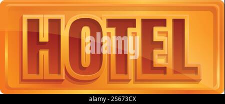 Hotel board icon. Cartoon of hotel board vector icon for web design isolated on white background. Hotel board icon, cartoon style Stock Vector
