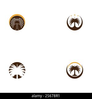 Set Dates tree Logo Template vector symbol nature Stock Vector