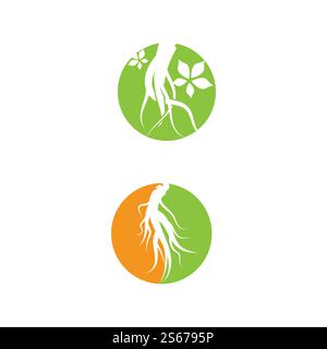 Ginseng Logo Template vector symbol nature Stock Vector