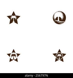 Set Dates tree Logo Template vector symbol nature Stock Vector