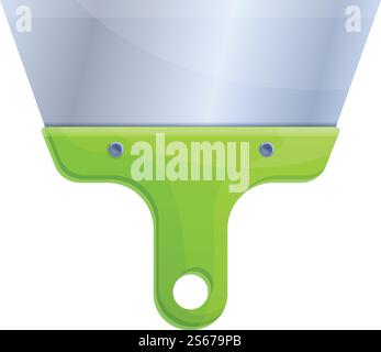 Cement putty knife icon. Cartoon of cement putty knife vector icon for web design isolated on white background. Cement putty knife icon, cartoon style Stock Vector