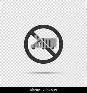 No Trucks Sign on transparent background,vector illustration Stock Vector