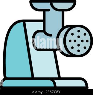 Electric meat grinder icon. Outline electric meat grinder vector icon for web design isolated on white background. Electric meat grinder icon, outline style Stock Vector
