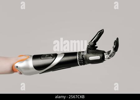 bionic arm on an isolated whited background Stock Photo
