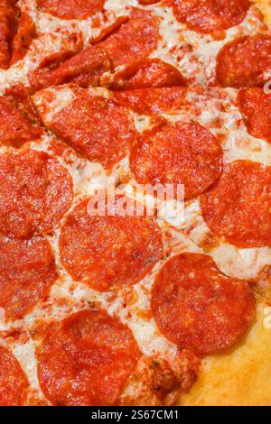Pepperoni Pizza on a Box Stock Photo