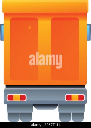 Back of tipper icon. Cartoon of back of tipper vector icon for web design isolated on white background. Back of tipper icon, cartoon style Stock Vector
