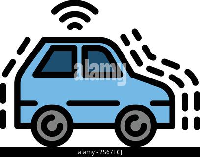 Smart futuristic car icon. Outline smart futuristic car vector icon for web design isolated on white background. Smart futuristic car icon, outline style Stock Vector