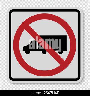 No Trucks Sign on transparent background,vector illustration Stock Vector