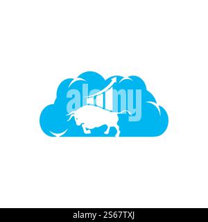 Financial bull logo design. Trade Bull Chart, finance logo. Economy finance chart bar business productivity logo icon. Stock Vector