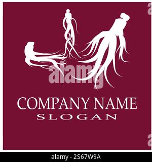 Ginseng Wave Logo Template vector symbol nature Stock Vector