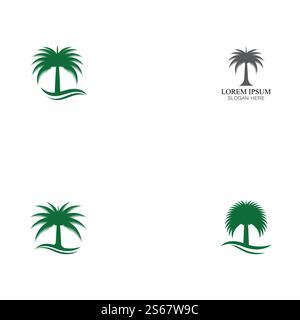 Set Dates tree Logo Template vector symbol nature Stock Vector