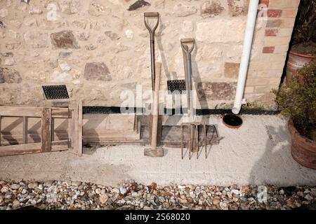 Building works going on at a private dwelling Stock Photo