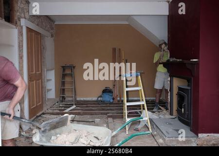 Building works going on at a private dwelling Stock Photo